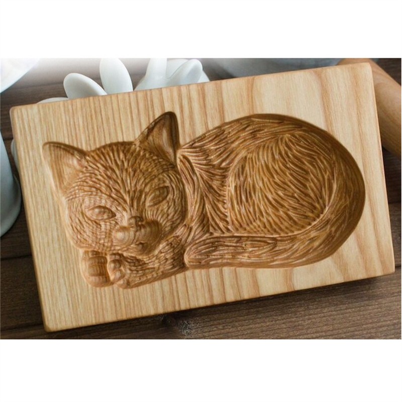 DIY Christmas Easter Cookie Molds Kitchen Carving Gingerbread Wooden Molds