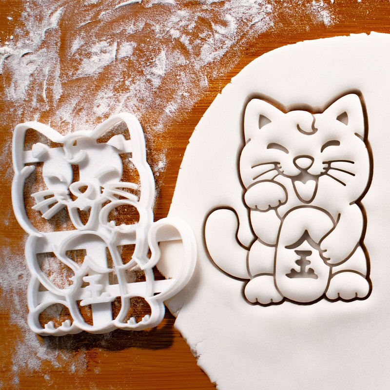 Lucky Cat & Daruma Doll Cookie Cutters Set - Good Luck Fortune wealth prosperity gallery