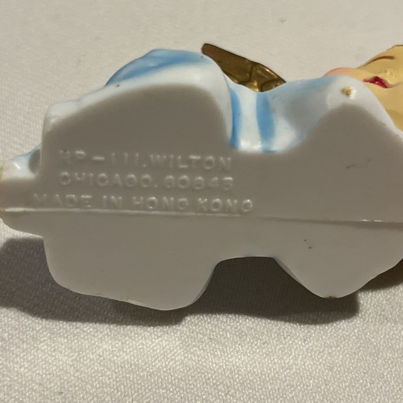 Wilton Cake Topper Decoration Baby Boy Sleeping Angel 2" long Hong Kong gallery