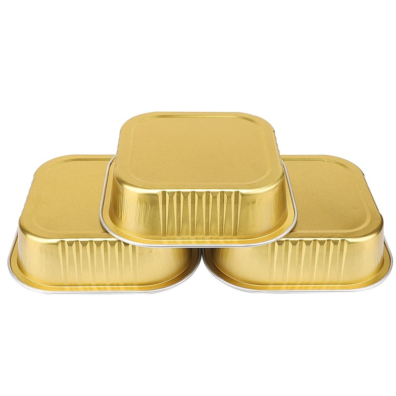 Cupcake Liners with Lids 8oz 50pcs Gold Aluminum Foil Square Baking Cups gallery
