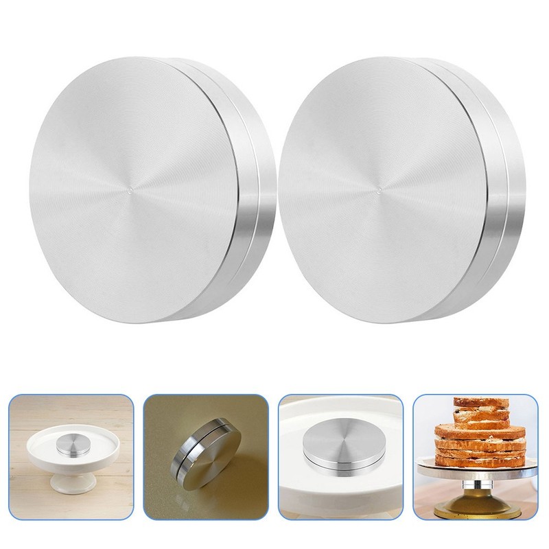 3 Pcs Rotating Dish for Decorating Cakes Revolving Tray Spinner Turntable gallery