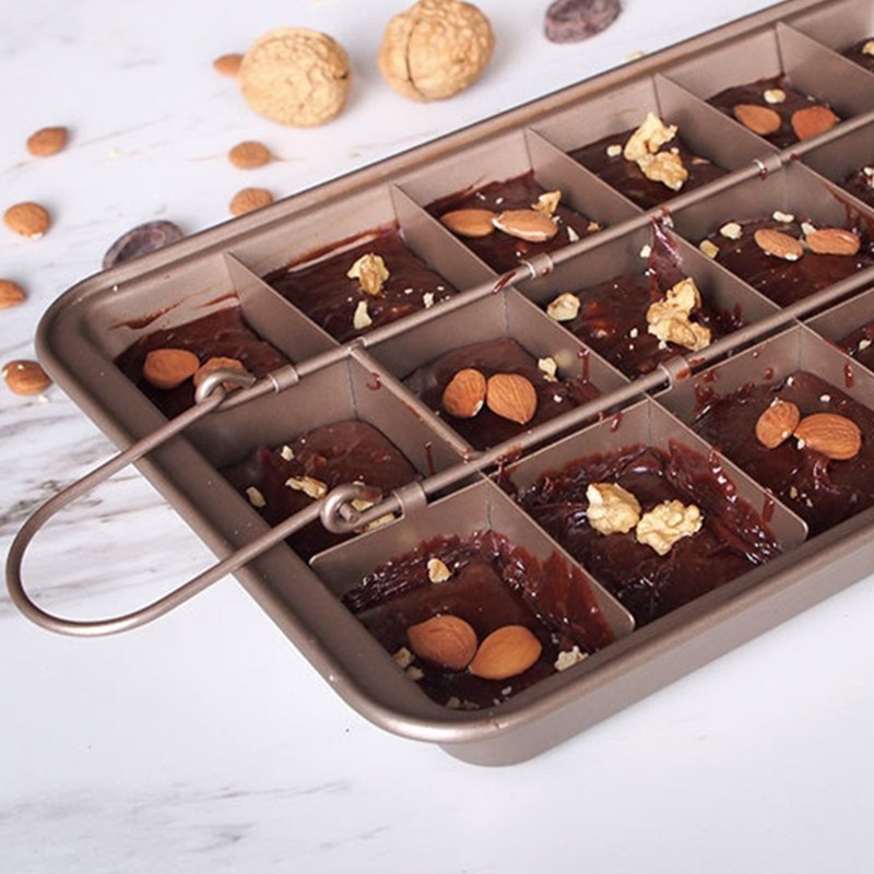 Non Brownie Pan with Removable Dividers Chocolate Cake Baking Tray Kitchen gallery