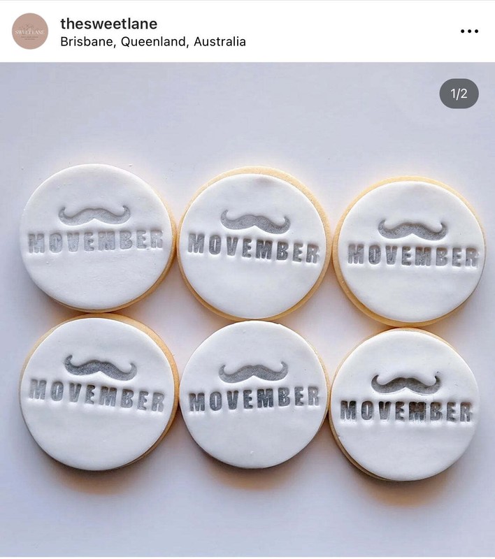 Movember men mental health awareness cookie stamp moustache silicone mould