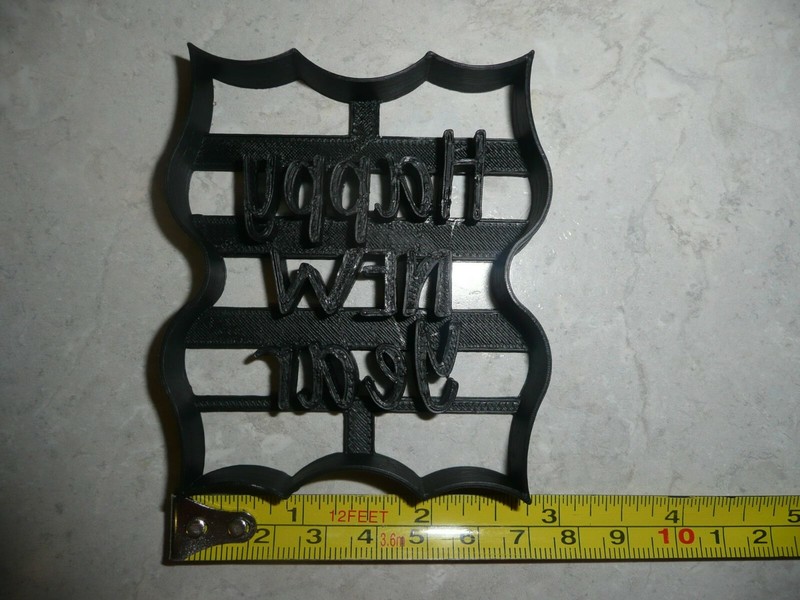 HAPPY NEW YEAR TEXT WORDS IN FANCY FRAME NYE PARTY COOKIE CUTTER USA PR3277 gallery