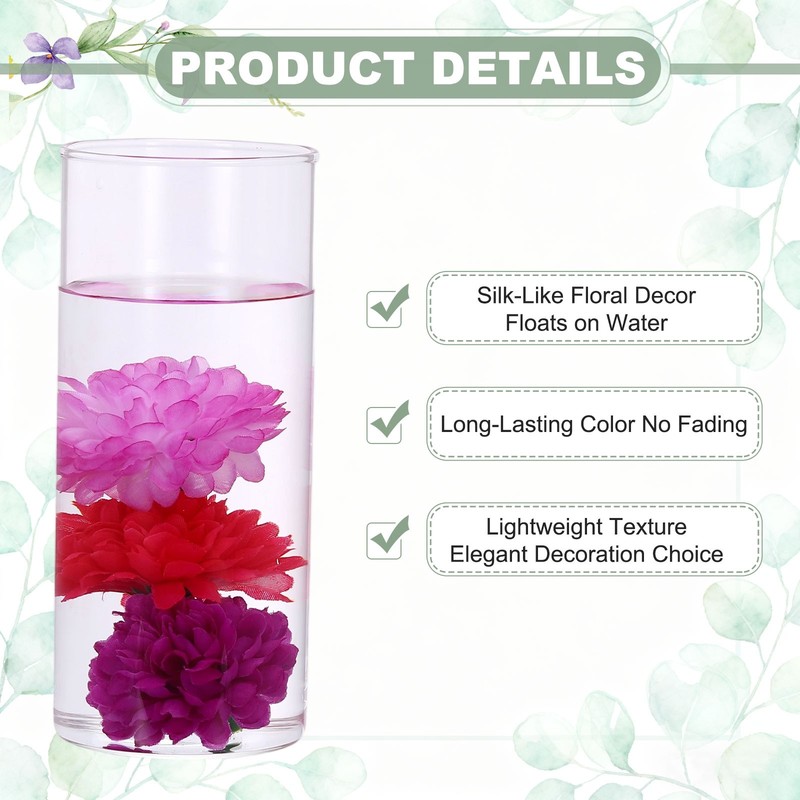 12Pcs 2"x2" Floating Flowers for Centerpieces, Cream gallery
