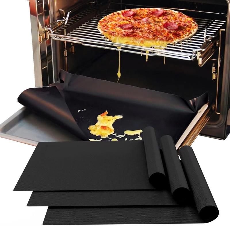 Demiwise XL Thickened Oven Liners for Bottom of | 3 25″L x 17″W, Black