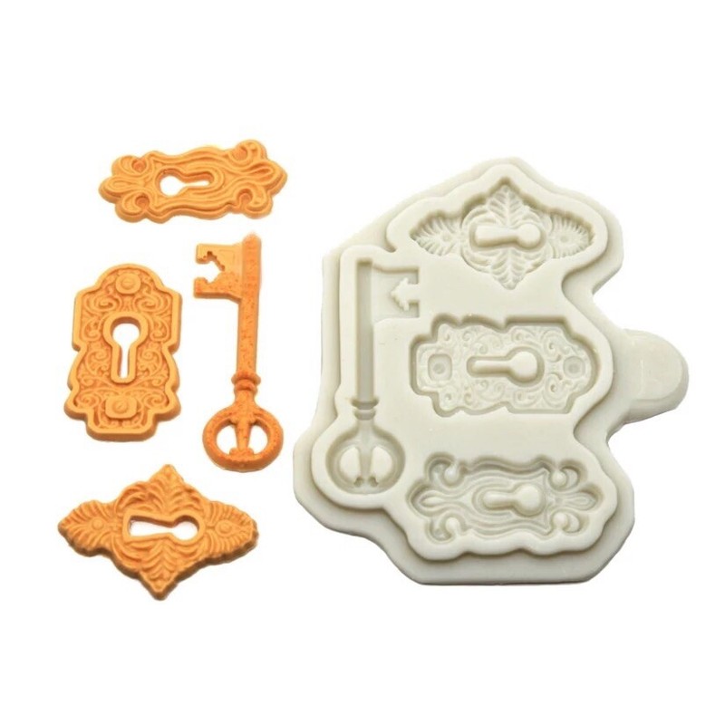 Silicone Vintage Antique Locks Key Mold Mould Fondant Sugarcraft DIY Clay Resin gallery