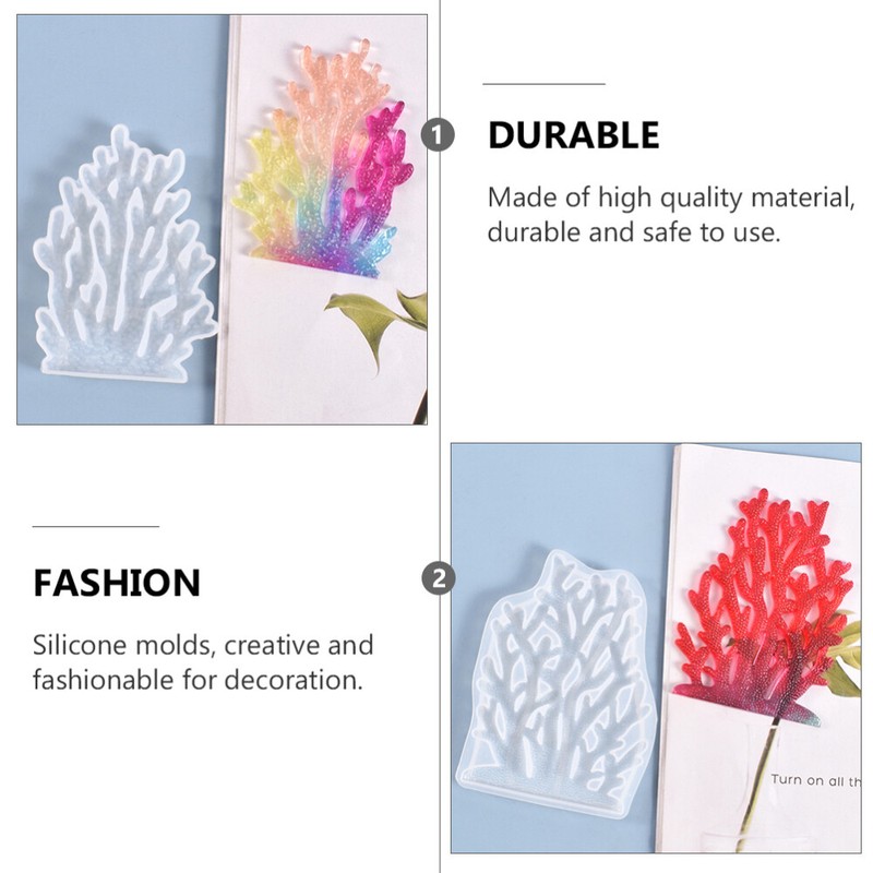 2 PCS Coral Table Mold Jewelry Casting Sea Life Silicone Epoxy Clay Chocolate gallery