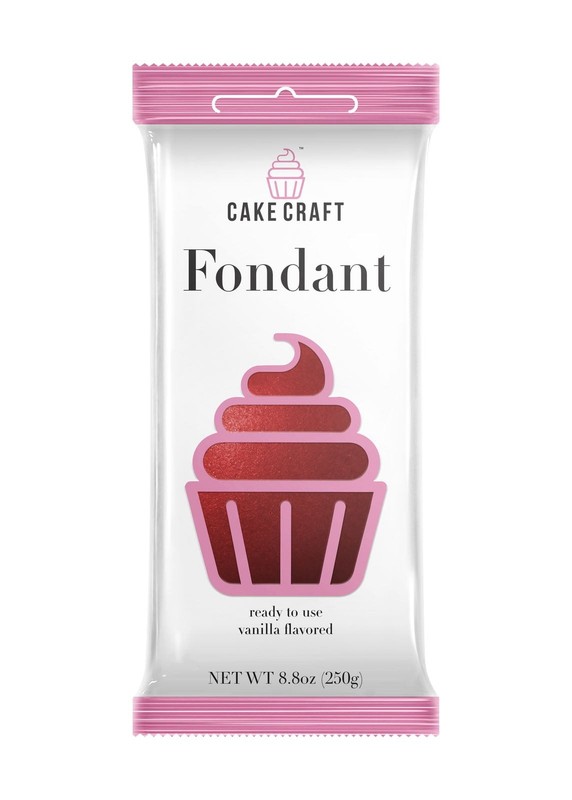 Cake Craft Ruby Red Fondant Icing, Vanilla Flavored, 8.8 oz
