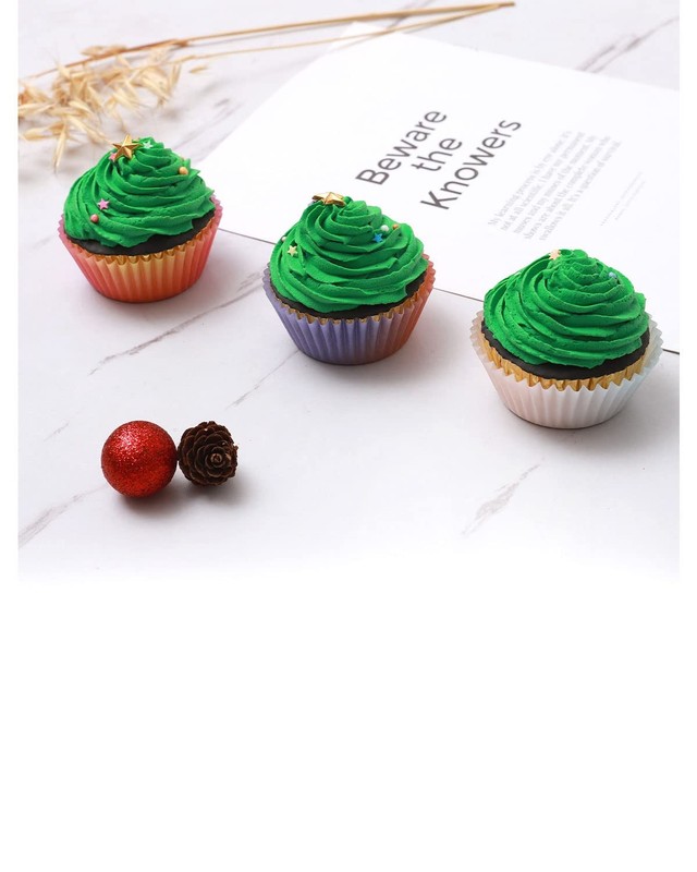 300 PCS Cupcake Liners Food Grade Gradient Design Muffin Paper Baking Cups gallery