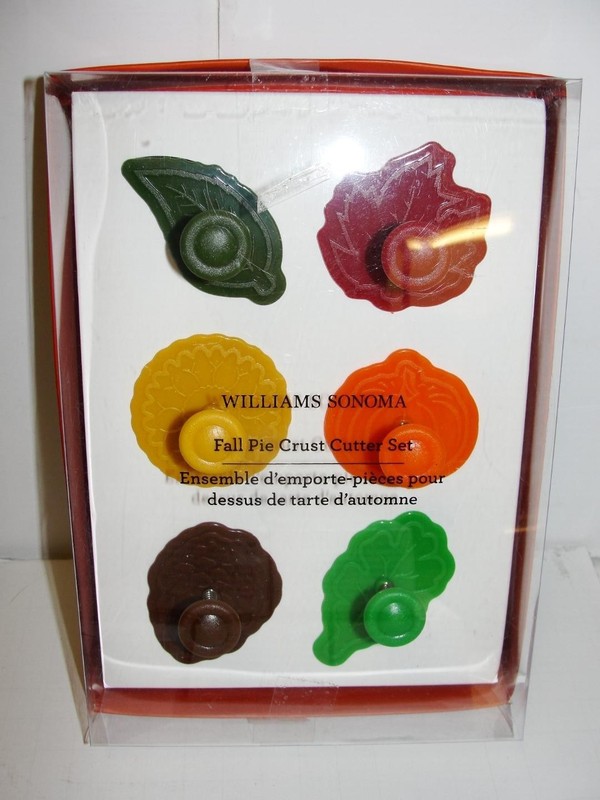 Williams Sonoma Fall Pie Crust Cutter Set of 6 – Leaf Pumpkin Flower Shapes