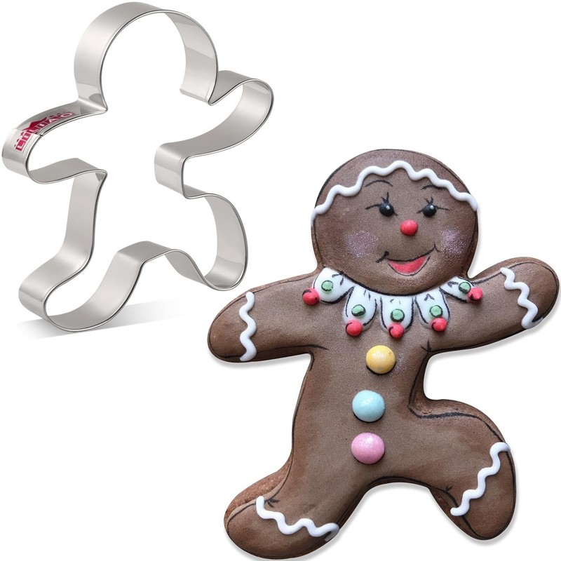 LILIAO Christmas Running Gingerbread Man Cookie Cutter – 3.6 x 4.2 inches – S…