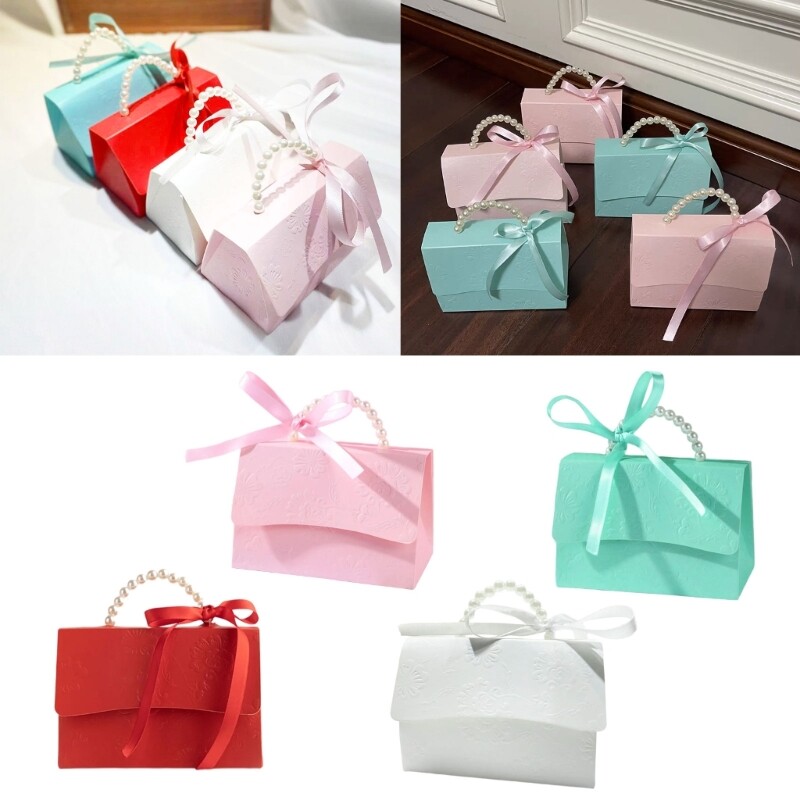10Pcs Wedding Candy Boxes Handbag Candy Boxes Bag Chocolate Treat Gift Boxes gallery