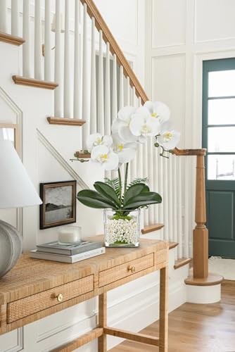 White Orchids Artificial Flowers 16.1" Faux Orchids White Orchid &Green Moss gallery