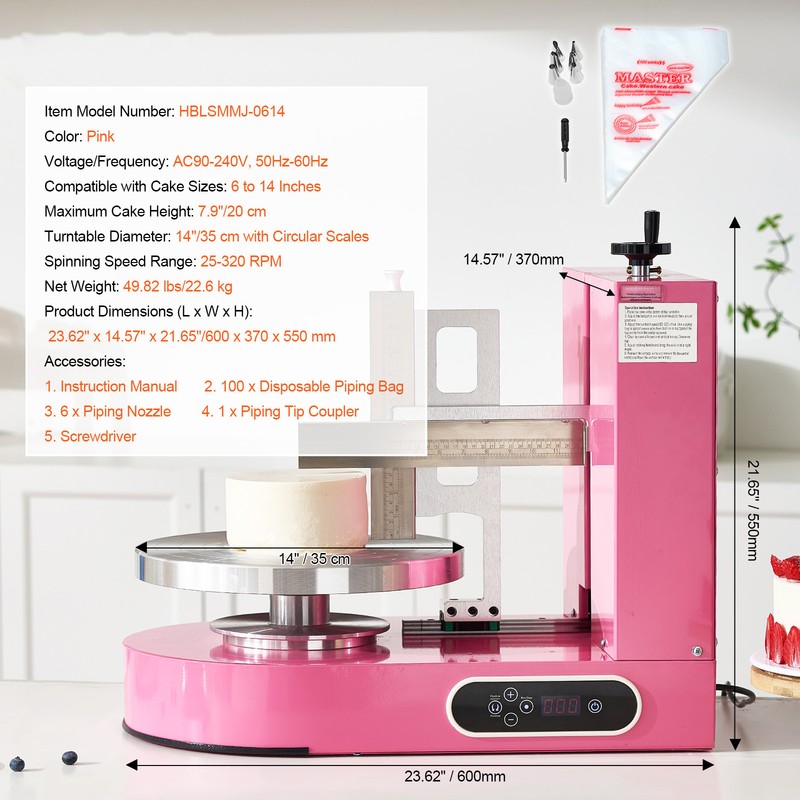 6-14" Cake Cream Decorating Machine Cake Spreading Frosting Smearing Machine gallery
