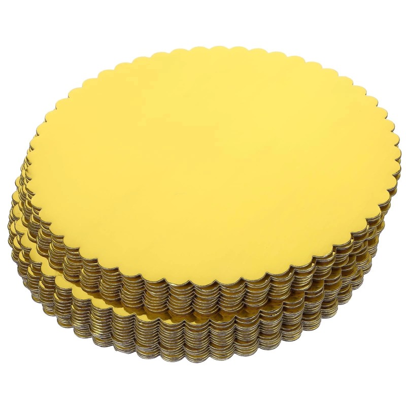 50Pack Cake Boards 12 Inch Round Shiny Gold Cake Board Corrugated Circle Card