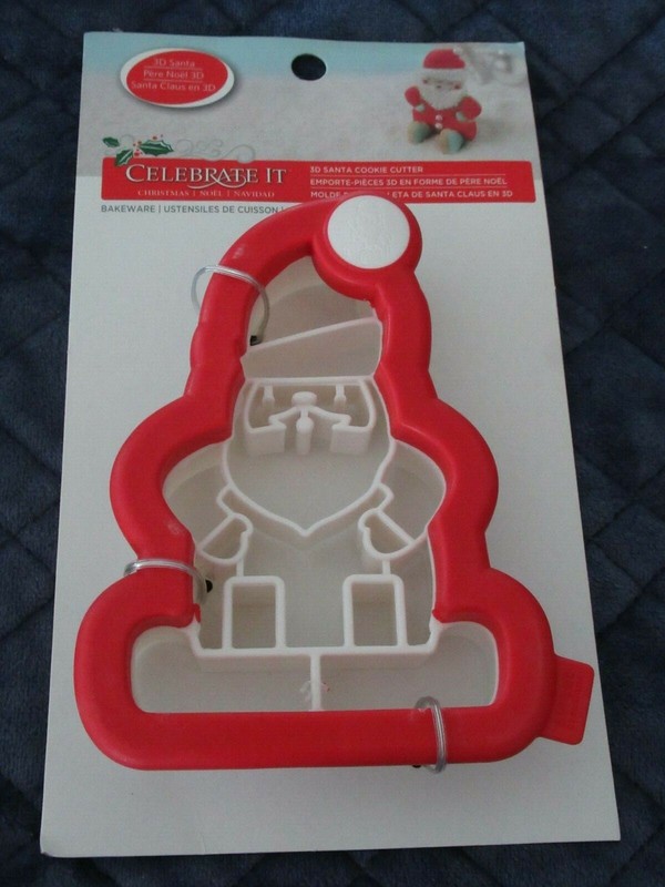 Santa 3D Christmas Cookie Cutters-Set Of 2-Dishwasher Safe Top Rack-New gallery