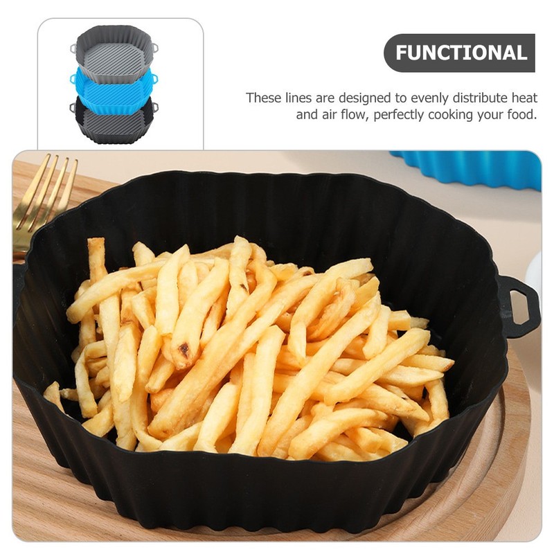 3 Pcs Silicone Air Fryer Baking Liners Microwave Oven Pads Octagonal Shape gallery