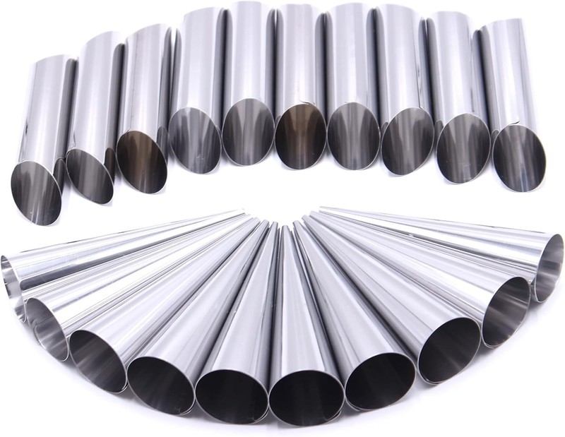 Stainless Steel Cream Horn Molds - 21 Pcs, Cannoli Form Tubes, Croissant Baki... gallery