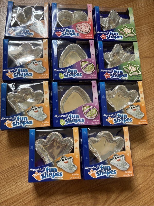 Vintage Reynolds Fun Shapes Mini FoilBaking /Jello Jiggler Molds New 264 Pieces