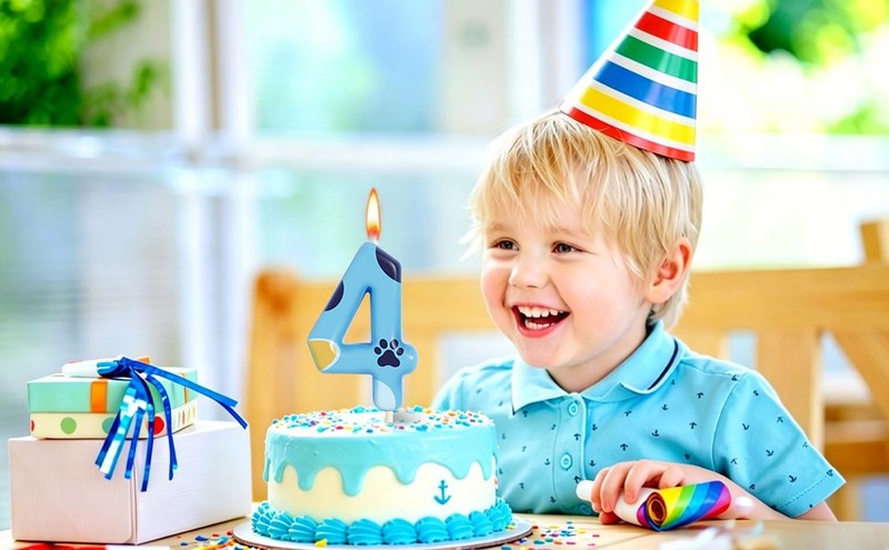 2.76 Inch Number 2 Cartoon Dog Birthday Candles, Blue Dog Number Candles, Cake gallery