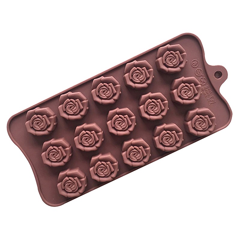 1Pc 15 Cavity Rose Shape Silicone Mould DIY Flower Chocolate Cake Soap Mold gallery