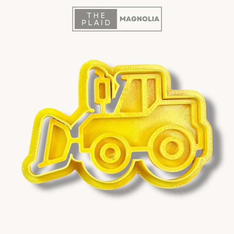 Tractor with Bucket – Custom 3D Printed Cookie Cutter + Stamp Combo