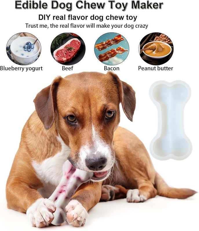 Big Bone Shape Dog Treat Molds 2 Pack, DIY Flavors for All Size Dogs. Food Safe gallery