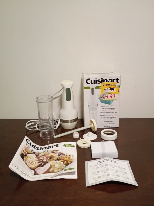 Cuisinart CCP-10 Electric Cookie Press Complete w/ 12 Discs & 8 Decorating Tips