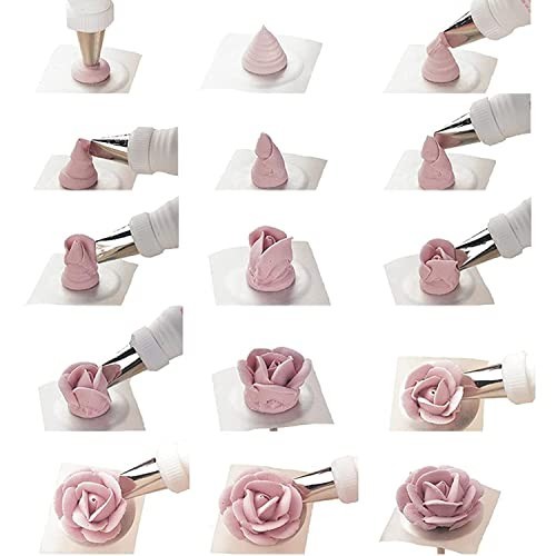 Rose Piping Tips Set 7 Piece Stainless Steel Petal Ruffle Cake Decorating Kit gallery