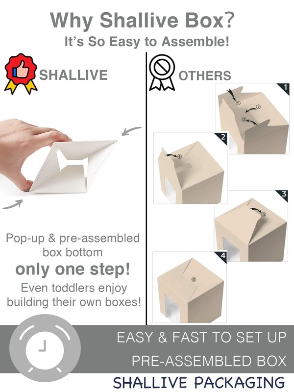 White Cupcake Boxes Individual 15 Count Preassembled With Window And Inserts Ind gallery
