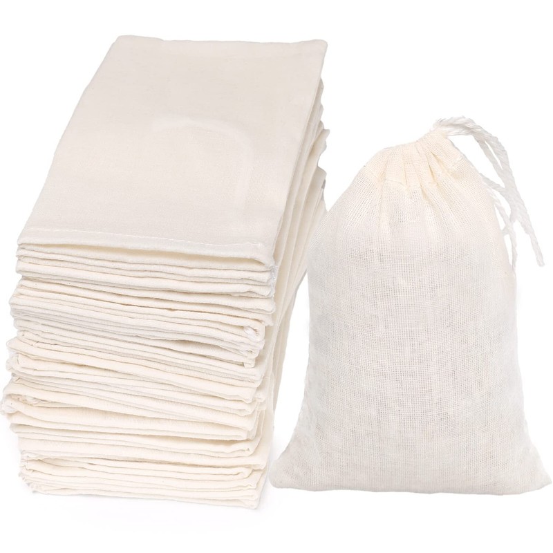 30 Cotton Muslin Bags 4×6 inch Sachet Drawstring Home Supplies Storage Pack