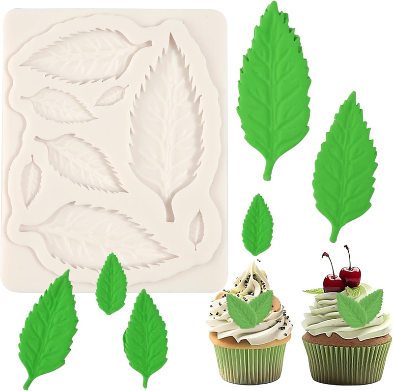 1 Pcs Plant Leaf Chocolate Fondant Mold Reusable Fern Leaf Silicone Mold, for Ki