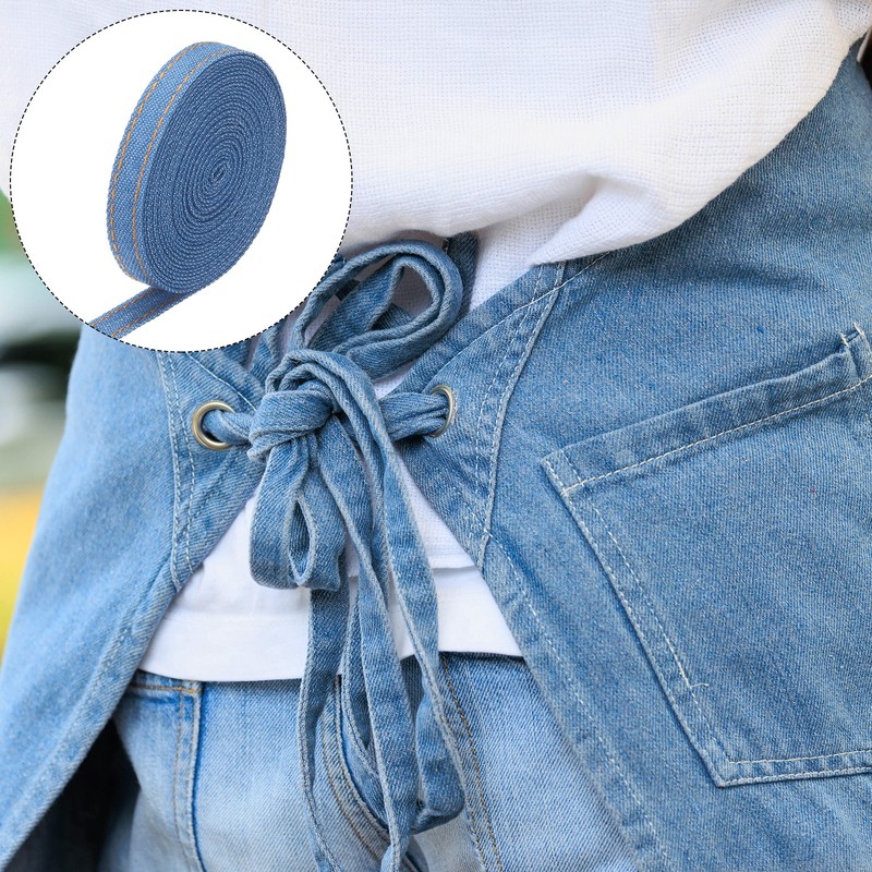 3/8 Inch Denim Fabric Ribbons, 3 Yards Denim Bow Jean Ribbon, Marine Blue 10mm gallery