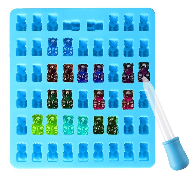50 Holes*3 pc gummy Bear silicone mold chocolate candy DIY mold Small Size Snake gallery
