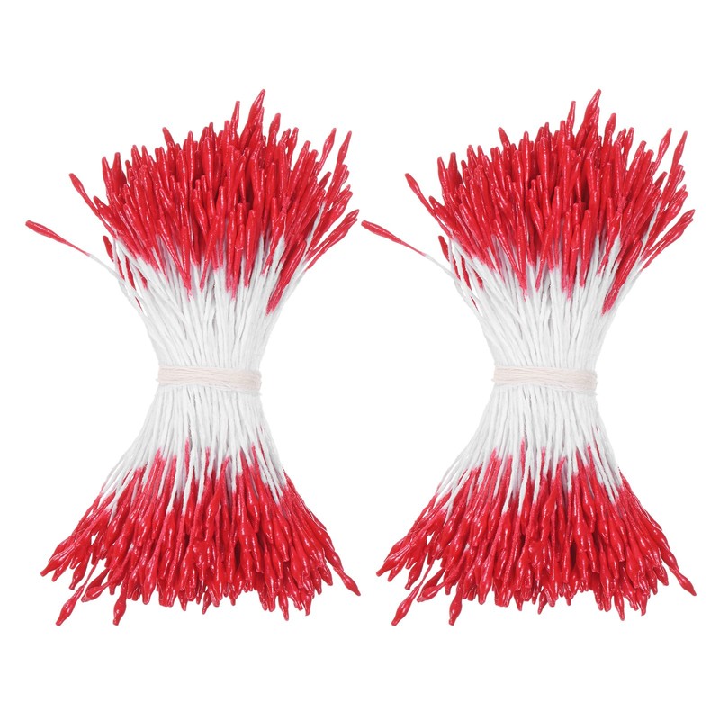 720-Pack 2mm Artificial Flower Stamens for DIY Crafts[Red]