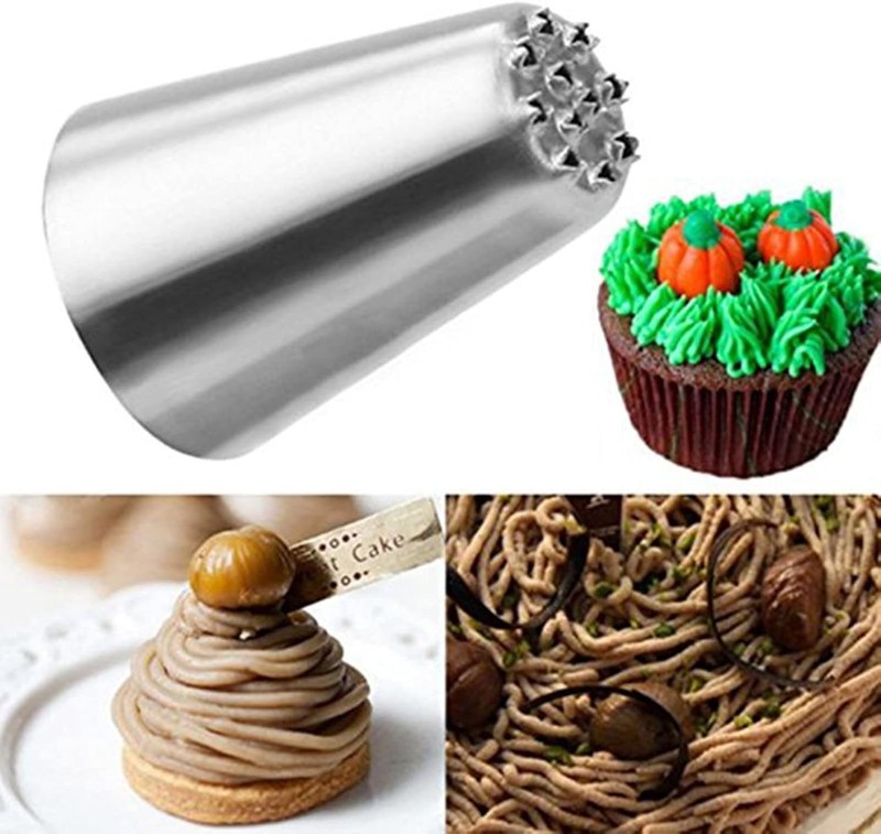 Complete Your Baking Set: 3 Leaf Nozzles in Stainless Steel for Cakes & Cookies gallery