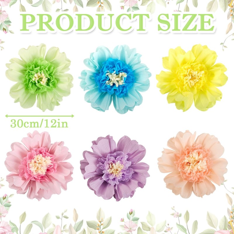 Sunbeauty Pastel Paper Flowers 6Pcs Large Tissue Paper Flowers Decoration For gallery