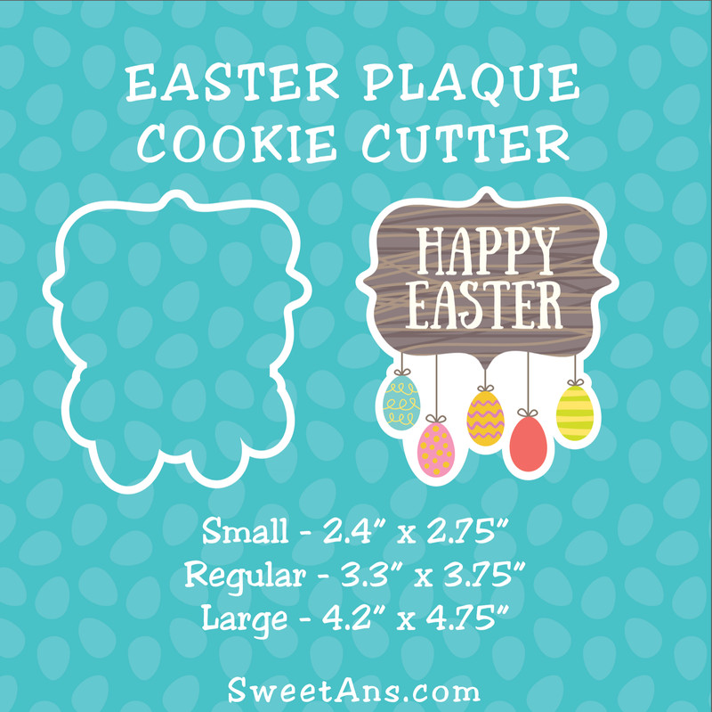 Easter Plaque Happy Easter 3D Printed Cookie Fondant Cutter