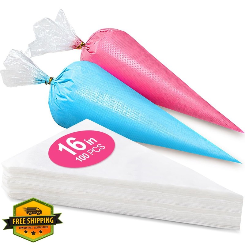 100pc 16" Disposable Piping Bags Large Pastry Cake Decorating Frosting gallery