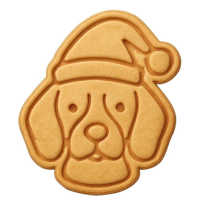 Beagle with Santa Cap Cookie Cutter & Stamp, Fondant, Clay - 4x3.2" gallery