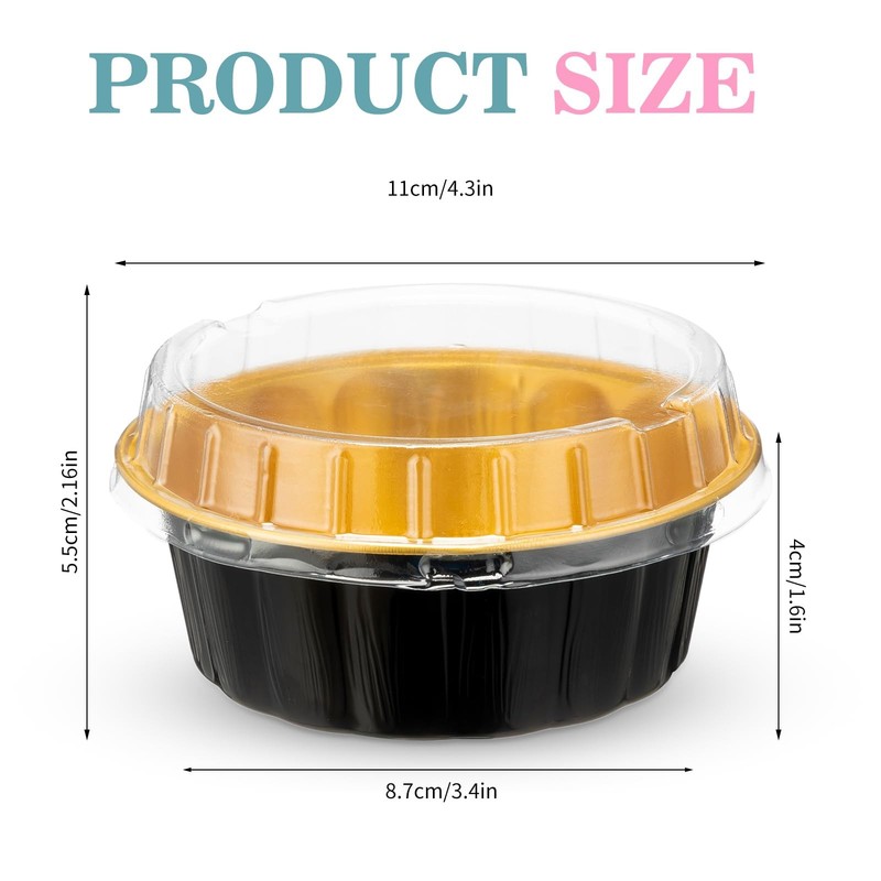 100 Pcs Disposable Ramekins with Lids 8 oz Creme Brulee Ramekin Aluminum Foil... gallery