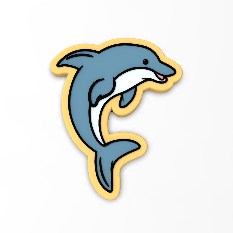 Dolphin Cookie Cutter & Stamp | Summer Beach Porpoise Ocean Waves Flipper Sea gallery