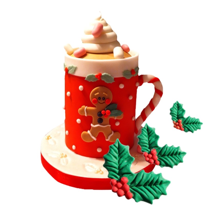 Christmas Holly Leaf Decoration Fondant Cake Silicone Mold Chocolate Candy Molds gallery
