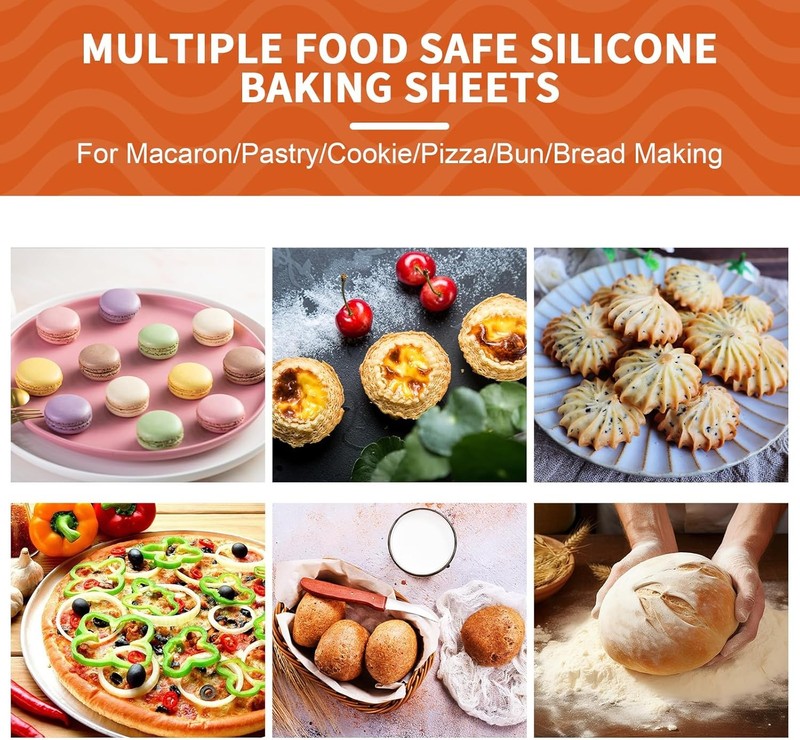 KitchenRaku 2-Pack Silicone Baking Mat, 2 Half Sheet, Brilliant White gallery