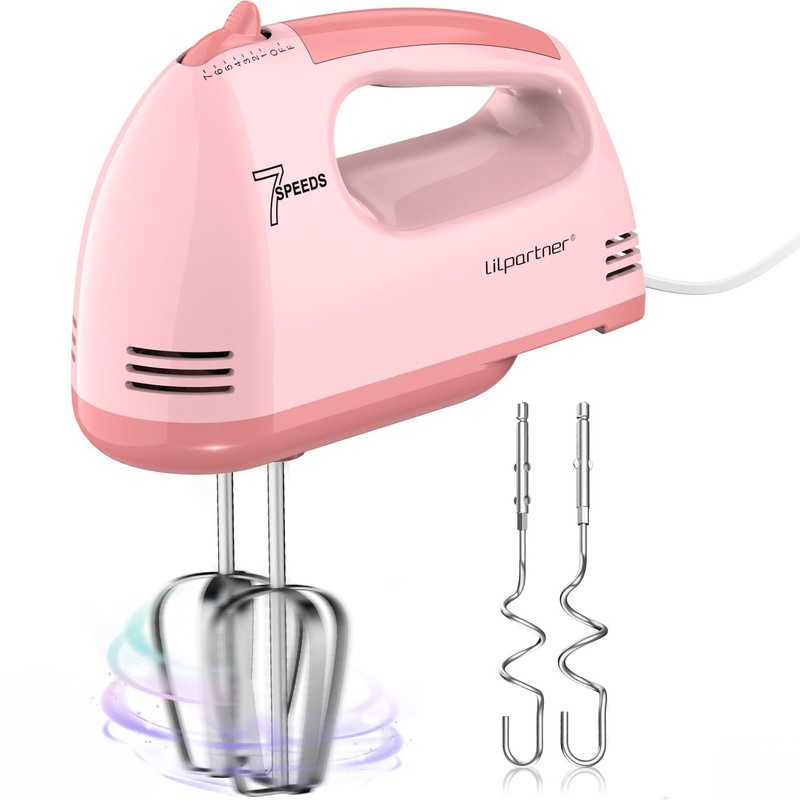 Hand Mixer Electric, Small Food Mixer 7 Speeds Handheld Blender, 304 *(2* Bea…