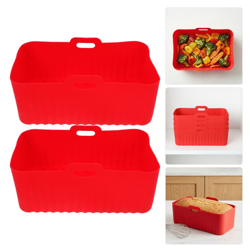 4 Pcs Air Fryer Silcone Tray Oven Liners Silicone Pot Rectangular gallery
