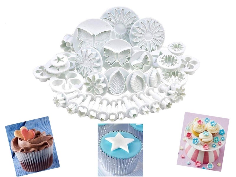 33 Pcs Fondant Cake Cookie Plunger Cutter Fondant Cake Cutter Mold Sugar craft
