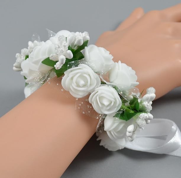 144pcs Mini Artificial Rose Flower Heads and Soft Stem,25mm PE Tiny Rose White gallery