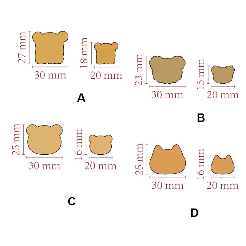 Bear Dog Shaped Cookie Cutters Plastics Small Cat Baking Molds Mini Dog DIY Cake gallery